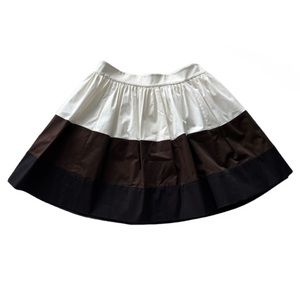 Kate Spade Colorblock A Line Full Skirt Black, Brown and White Women’s Size 8